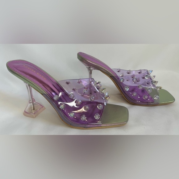 NEW Azalea Wang Women’s Sweet and Sour Chunky Sandals in Purple Size 10 - Picture 5 of 16